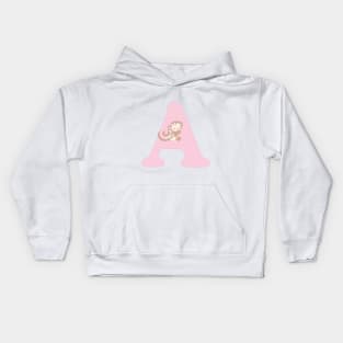 A - pink - ape Kids Hoodie